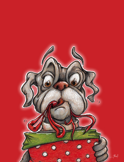 Carte de vœux – Chien rigolo #03